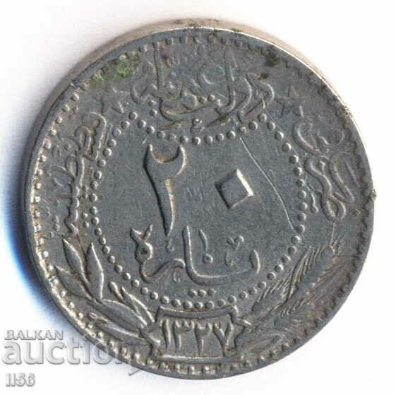 Turcia - Imperiul Otoman - 20 de monede AN 1327/5 (1909)