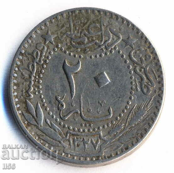 Turcia - Imperiul Otoman - 20 de monede AN 1327/6 (1909)