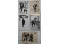Foto veche 5 buc. Străzi Lovech, oameni din anii 1940
