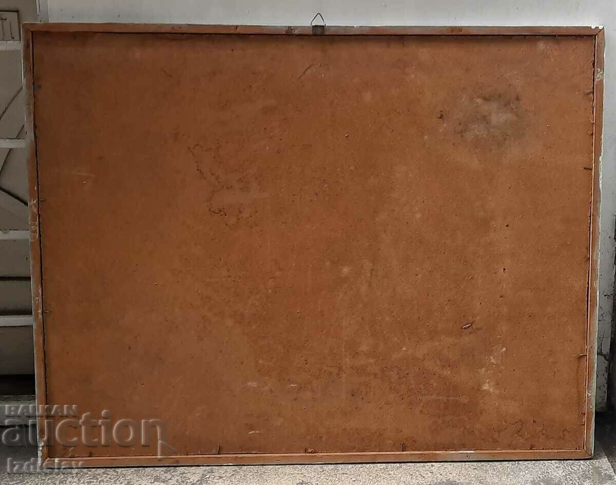 Auction  Abstract painting oil on phaser, signed, dated