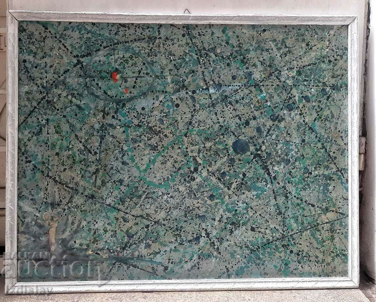 Delivery of Abstract painting oil on phaser, signed, dated Delivery of Abstract painting oil on phaser, signed, dated