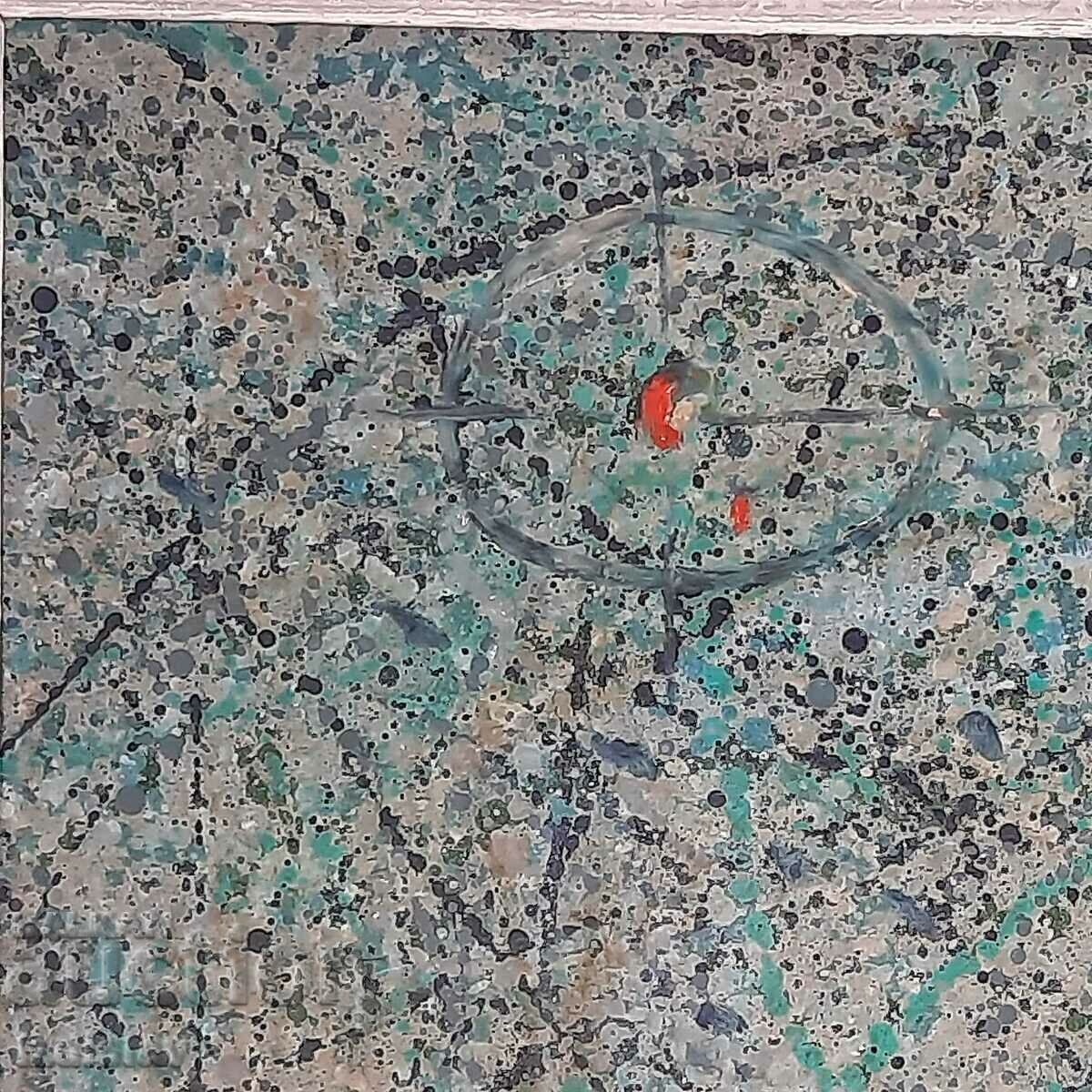 Abstract painting oil on phaser, signed, dated - 6 Abstract painting oil on phaser, signed, dated - 6