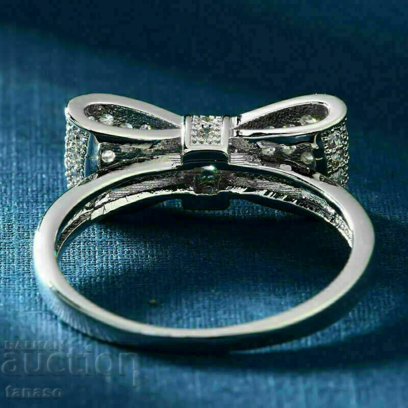 Women's ring with white zircons - ribbon - 5 Women's ring with white zircons - ribbon - 5