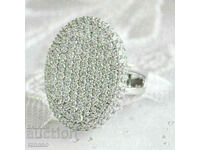 Women's ring with white zircons