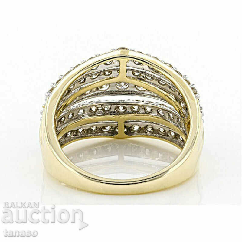 Licitație Inel dama zirconi albi, placat cu aur de 10K