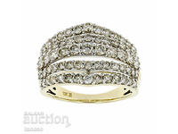 Дамски пръстен бели циркони, 10К златнно покритие