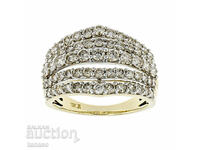 Women's ring white zircons, 10K gold plating