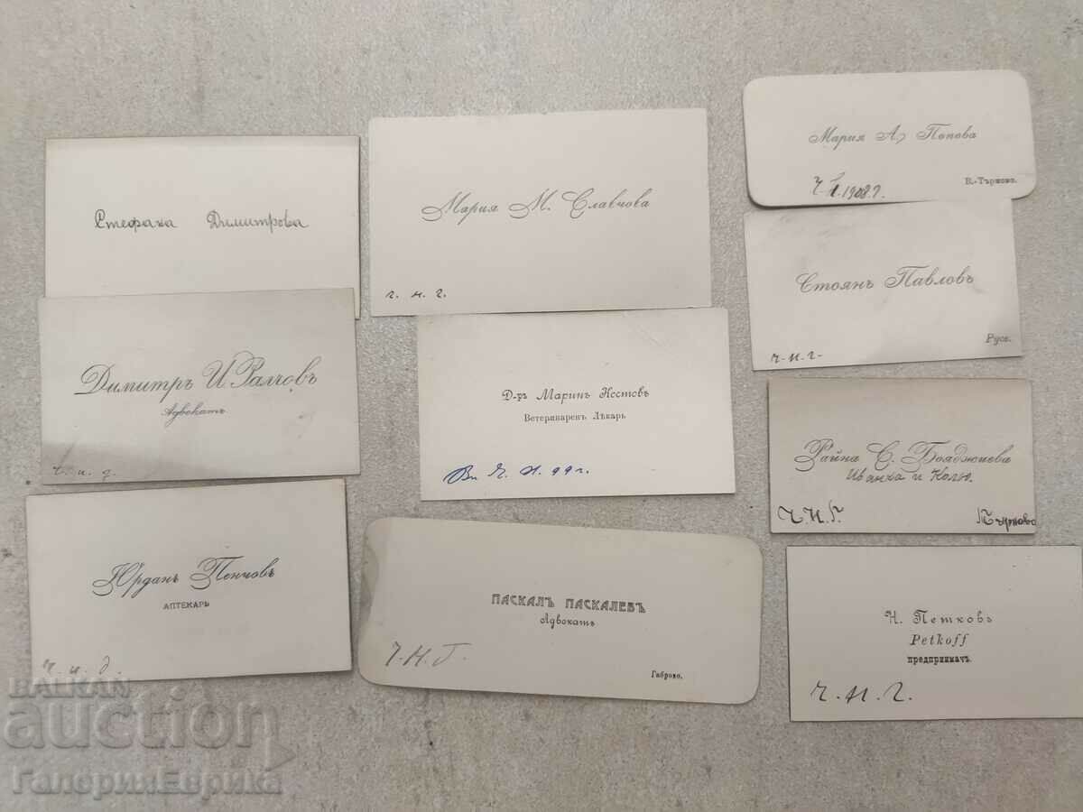 Lot of 10 old business cards 1899-1908