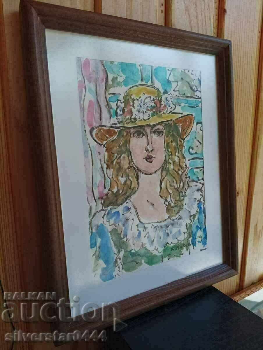 Licitație Imagine Krastyu Nekezov-Femeie-arzătoare cu o pălărie 2006