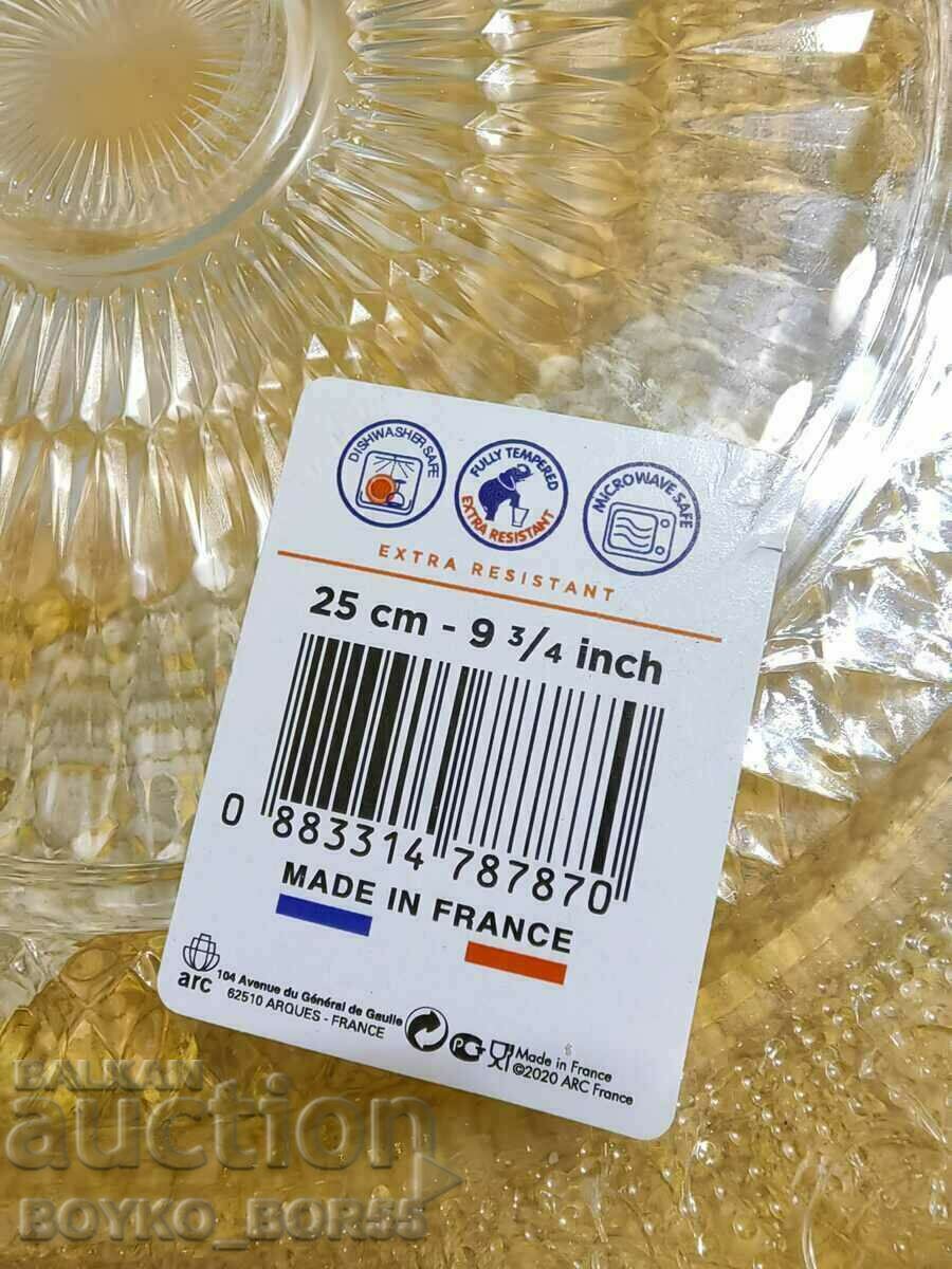 NOU! 5 farfurii frumoase Duralex + 2 farfurii superbe de cristal - 6