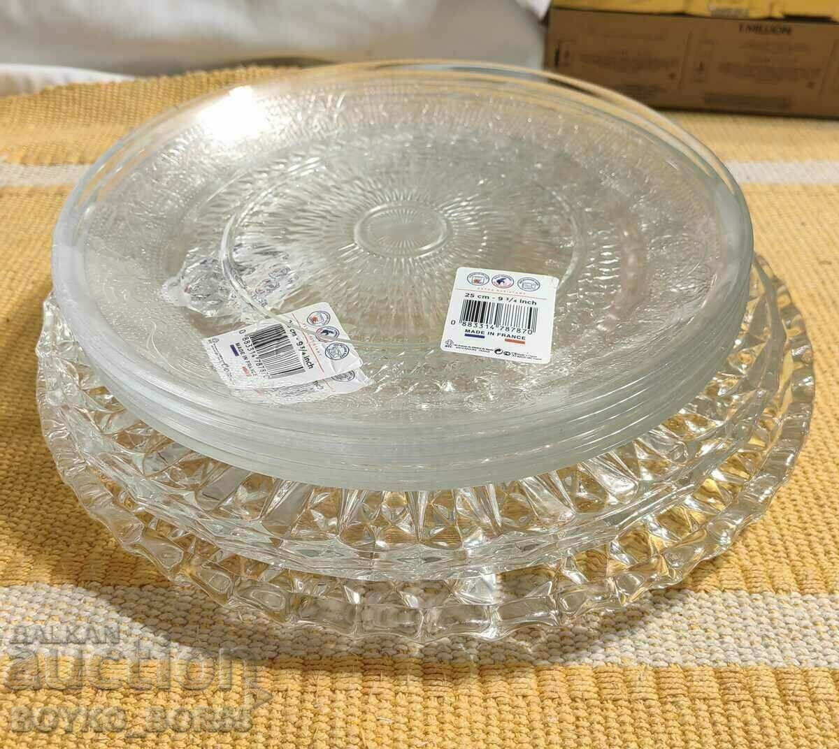 NEW! 5 Beautiful Duralex Plates + 2 Gorgeous Crystal Plates
