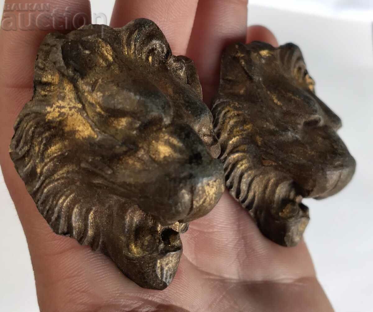 Pair of 2 pieces Brass Lion Lion on Screw for Decoration