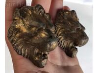 Pair of 2 pieces Brass Lion Lion on Screw for Decoration