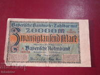20000 Marks 1923 Bavarian Bank -17.5 - 10 cm -