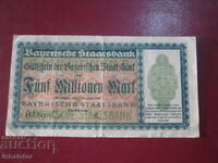 5 Милиона  Марки 1923 год Баварска банка -19 - 10 см