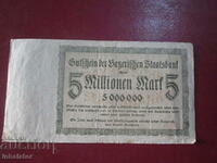 5 Милиона  Марки 1923 год Баварска банка -19 - 10 см