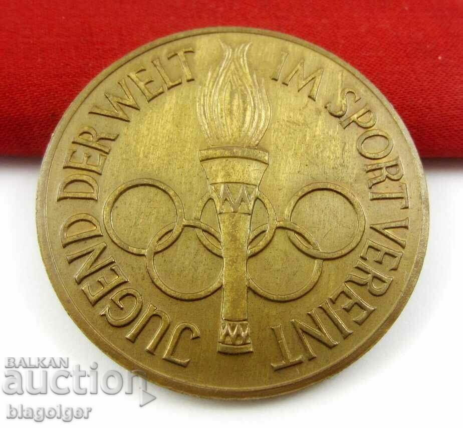 Placă-Medalia Olimpică Germană-Tragere cu pușca