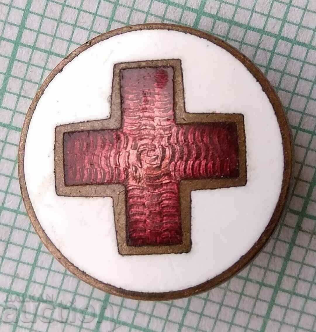 13811 Badge Red Cross diameter 16 mm screw