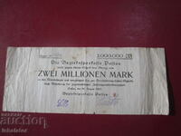 2 милиона марки ПАСАУ Германия  1923 год  21.5 - 9 см