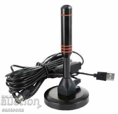 Digital antenna HDTV, 4K, Antena Digital TV, USB power supply with price 16.99 BGN | € 8.69 Digital antenna HDTV, 4K, Antena Digital TV, USB power supply with price 16.99 BGN | € 8.69