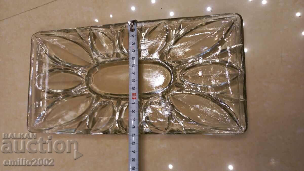 Auction Glass tray retro social Auction Glass tray retro social