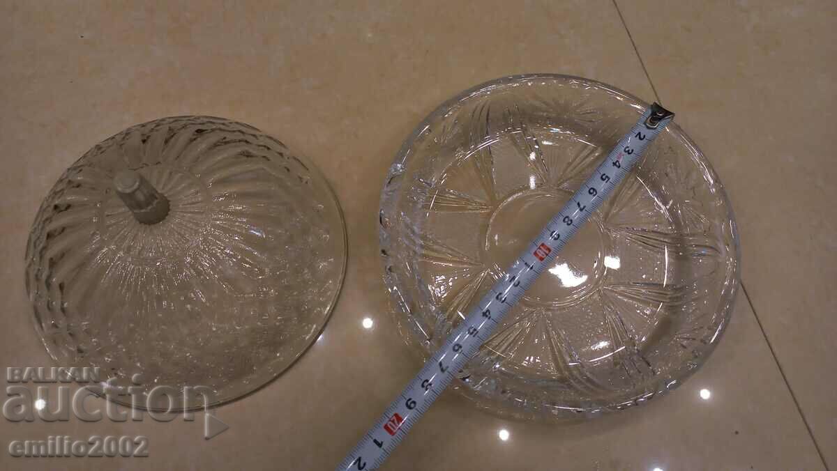 Glass candy box retro social with price 7.00 BGN | € 3.58 Glass candy box retro social with price 7.00 BGN | € 3.58