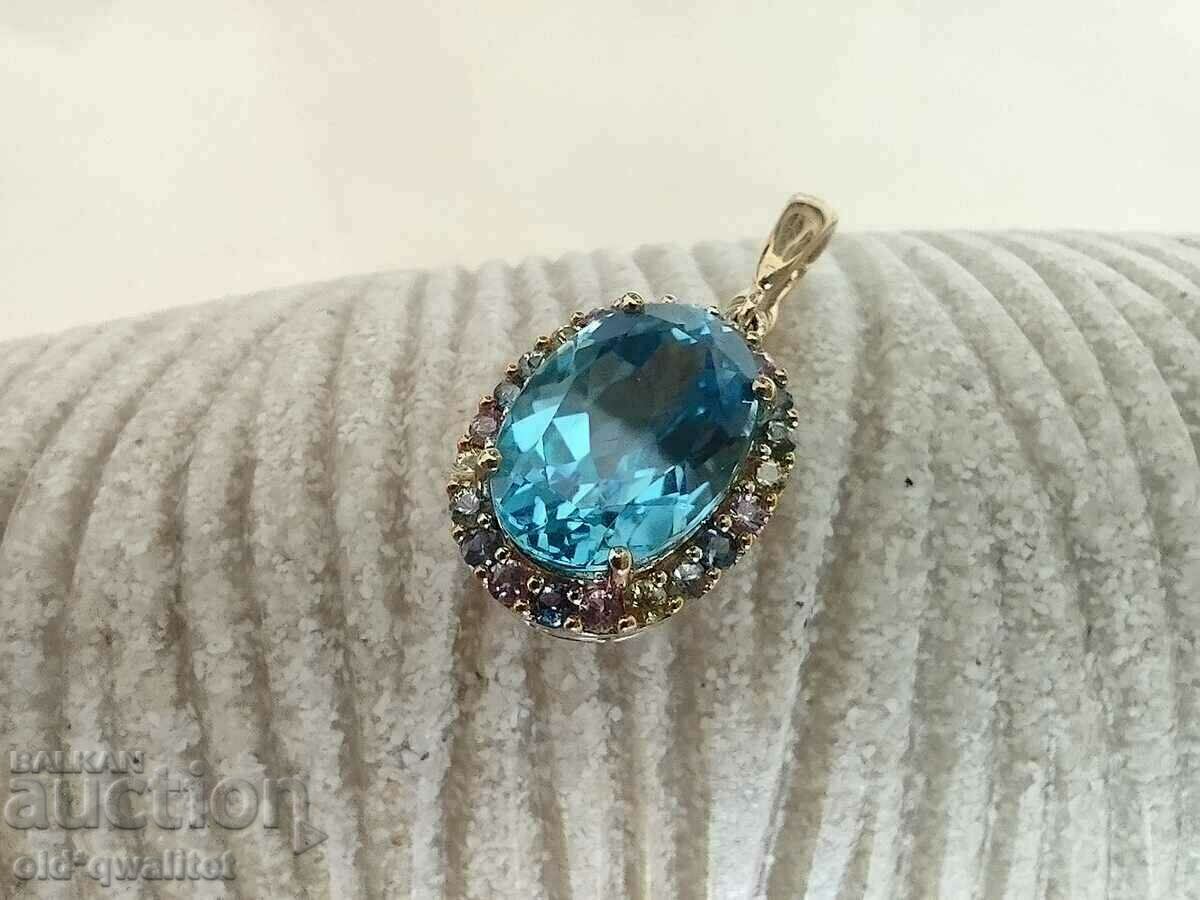 ΠΑΝΕΜΟΡΦΟ χρυσό μενταγιόν, τοπάζι και ΠΟΛΥΧΡΩΜΑΤΑ ΖΑΦΕΙΡΙΑ με τιμή 1280.00 BGN | € 654.45 ΠΑΝΕΜΟΡΦΟ χρυσό μενταγιόν, τοπάζι και ΠΟΛΥΧΡΩΜΑΤΑ ΖΑΦΕΙΡΙΑ με τιμή 1280.00 BGN | € 654.45