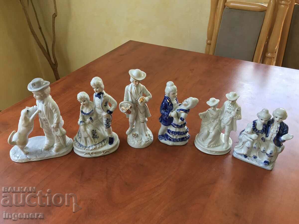 PORCELAIN FIGURE STATUTE GOLD - 6 PORCELAIN FIGURE STATUTE GOLD - 6