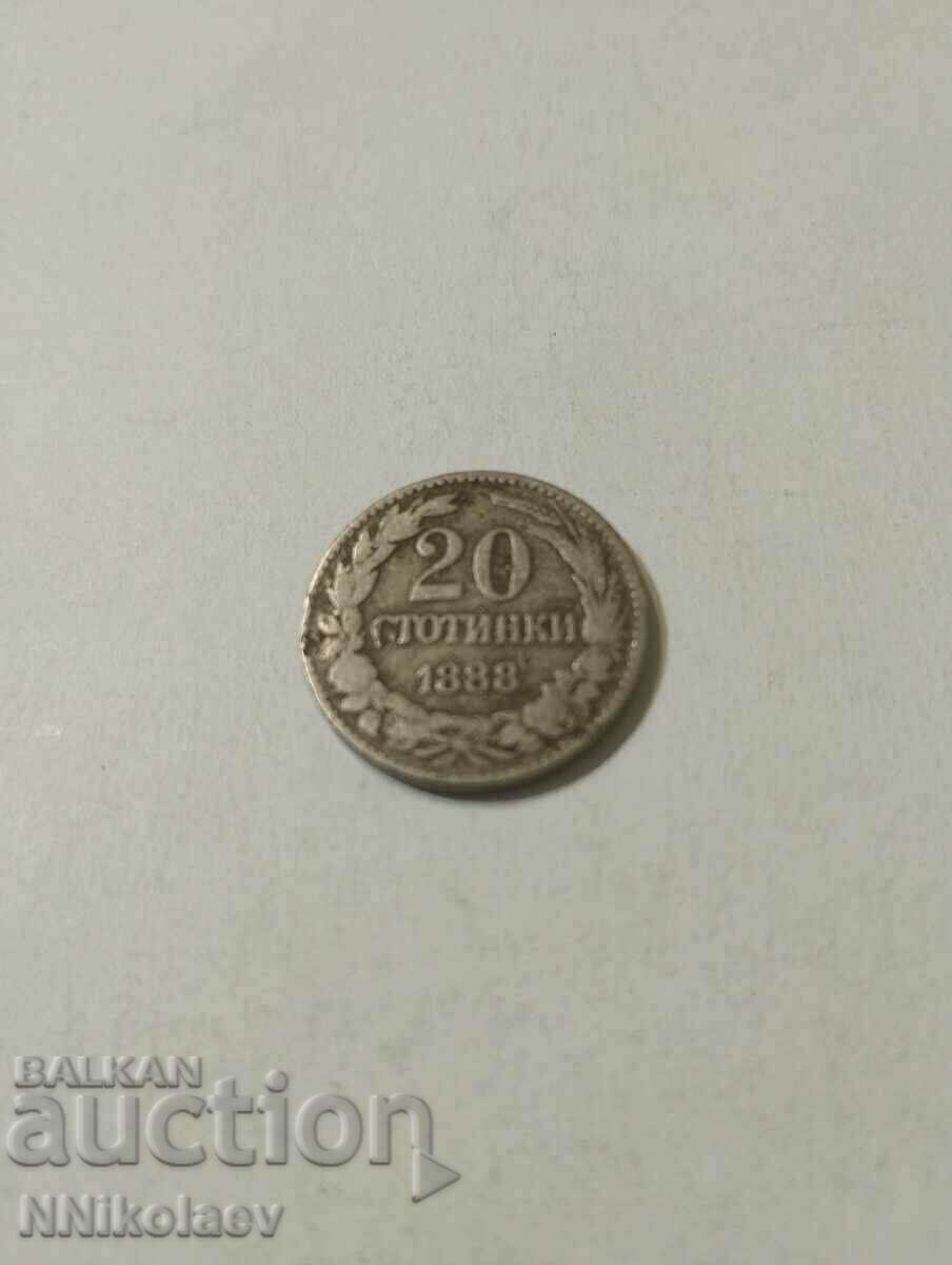 20 de cenți 1888 Bulgaria