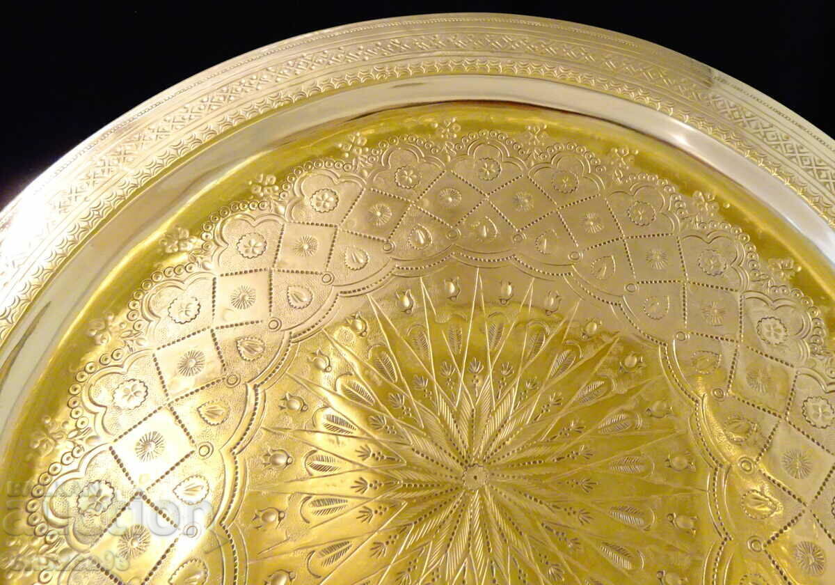 Moroccan bronze tray, plate 35 cm. - 5 Moroccan bronze tray, plate 35 cm. - 5