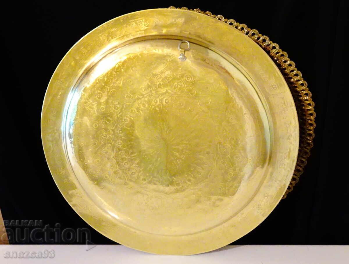 Moroccan bronze tray, plate 35 cm. - 6