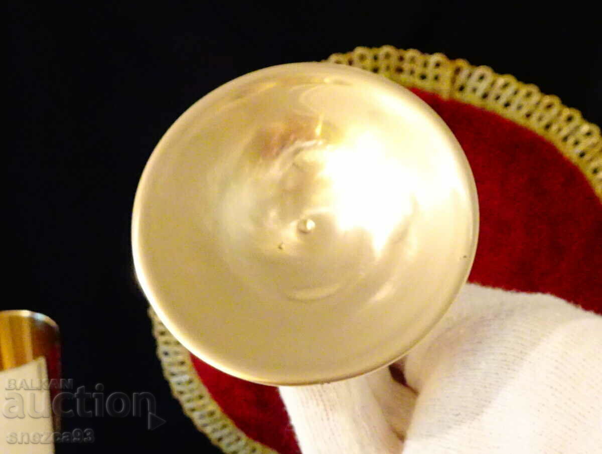 Bronze goblet, wine glass, champagne, 25 cm. - 5