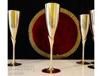 Bronze goblet, wine glass, champagne, 25 cm.