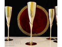 Bronze goblet, wine glass, champagne, 25 cm.