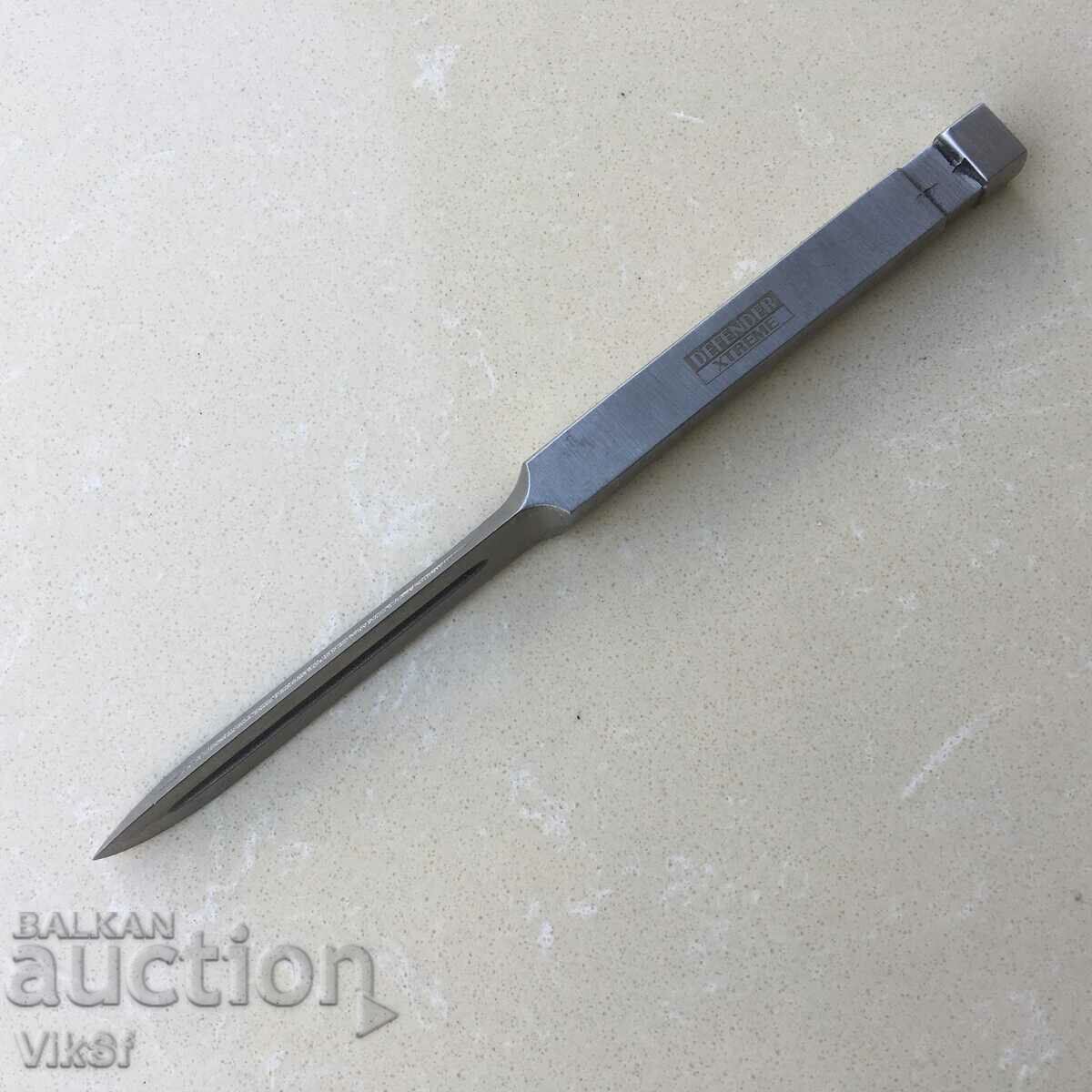 Kama urban knife Defender Extreme triangular blade and sheath