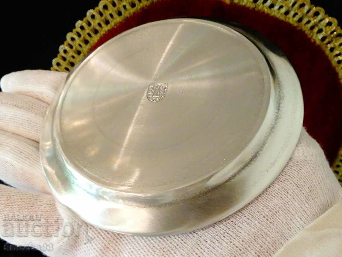 Auction  Clay plate, hunting painting, Dionysus