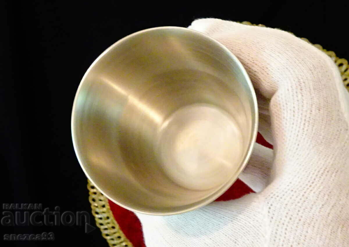 Pewter wine glass with German coats of arms - 5