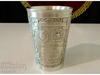 Pewter wine glass with German coats of arms