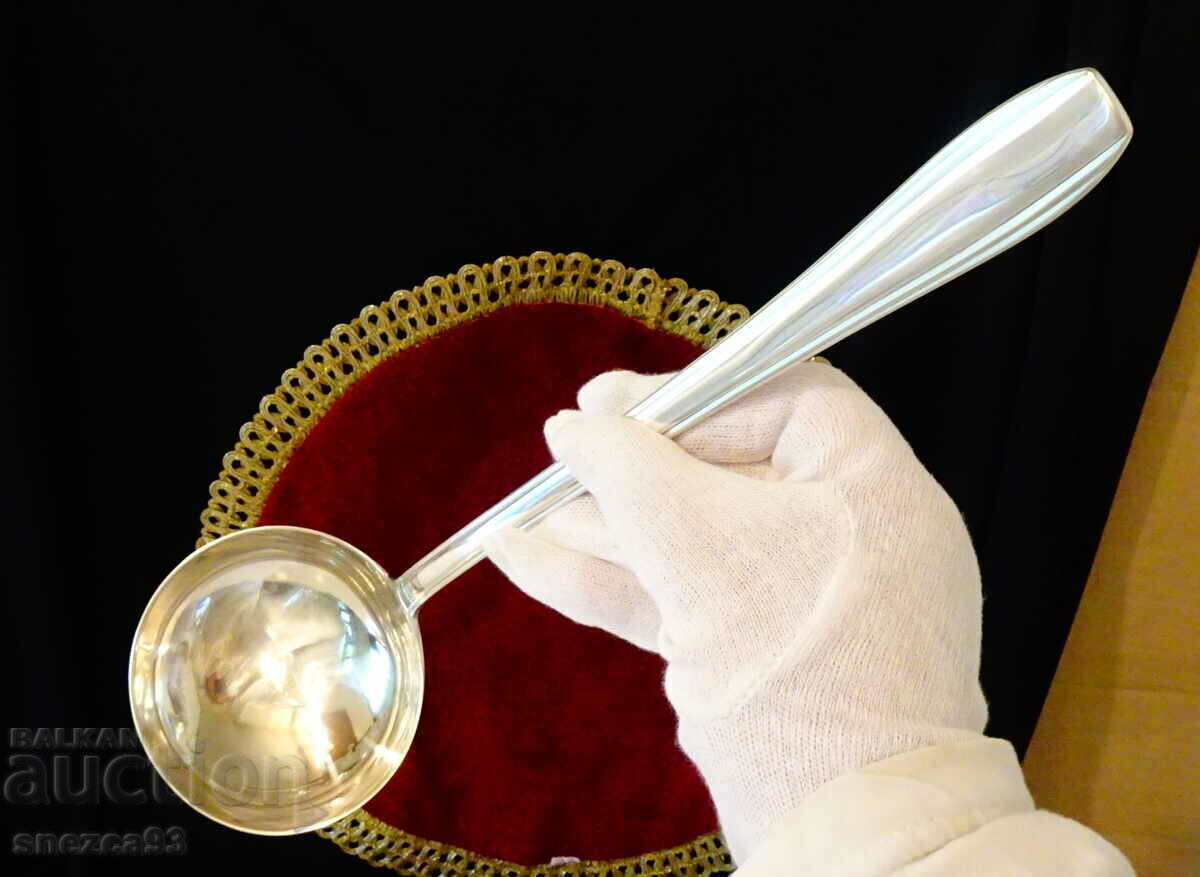 Solid Italian silver plated ladle. - 7