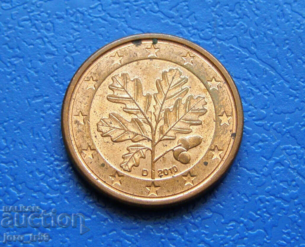 Германия 1 евроцент Euro cent 2010 D