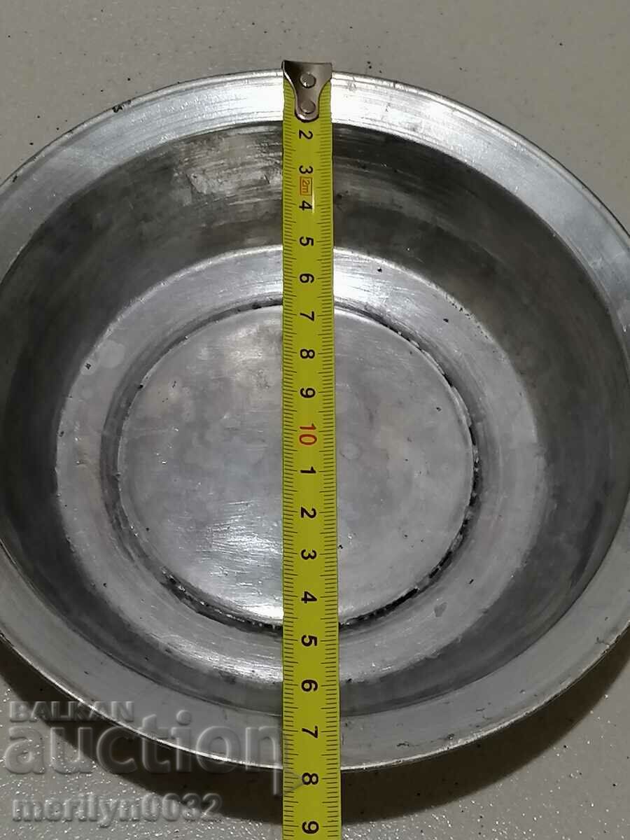 Old tinned copper saucer, copper, pot, plate, bowl - 5 Old tinned copper saucer, copper, pot, plate, bowl - 5