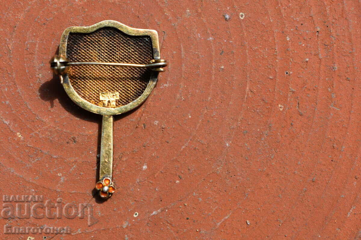 Auction Old silver enamel brooch Auction Old silver enamel brooch