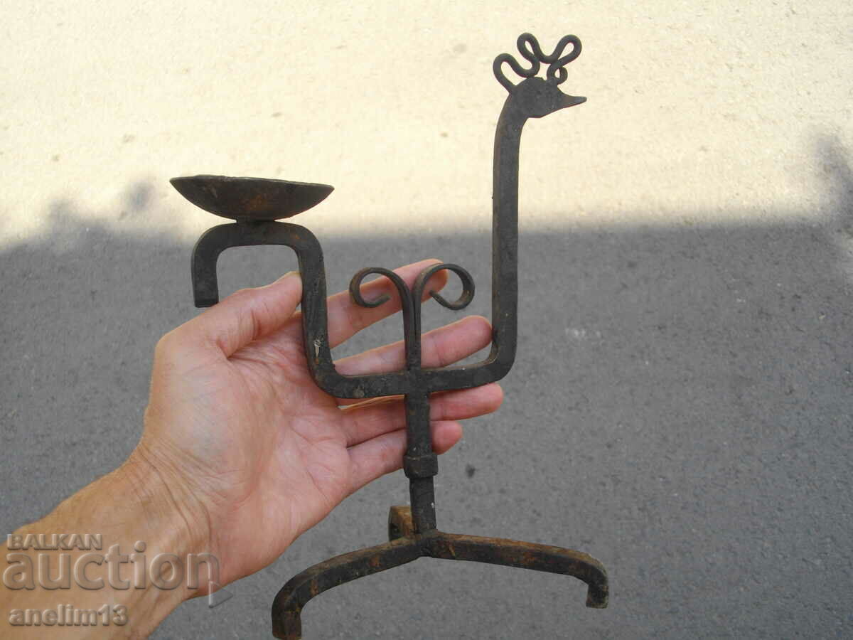 Auction OLD WROUGHT IRON CANDLESTICK Auction OLD WROUGHT IRON CANDLESTICK
