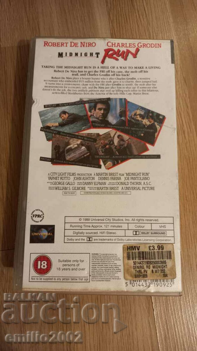 Auction Midnight run videotape Auction Midnight run videotape