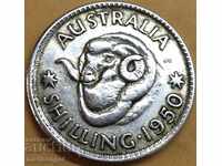 1950 1 σελίνι Ασήμι Αυστραλίας - όχι συνηθισμένο