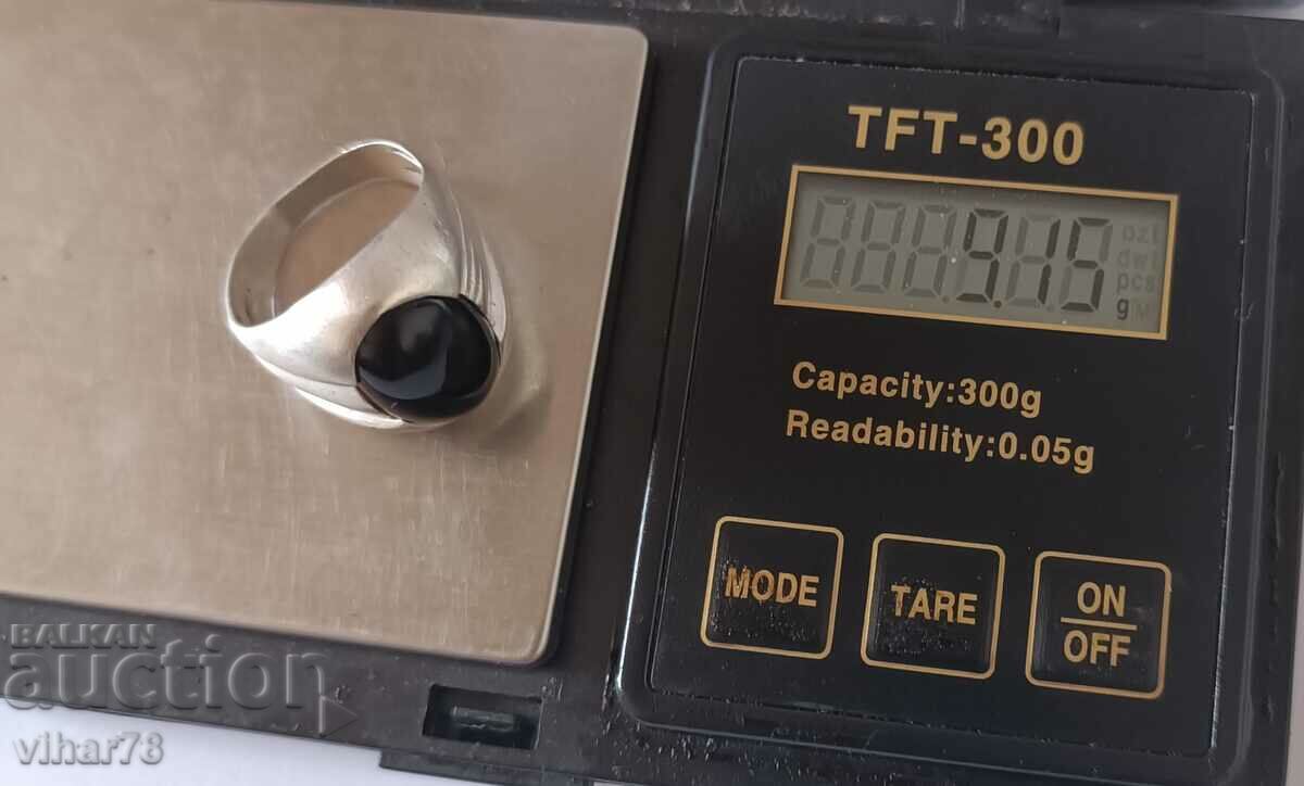 MEN'S SOLID SILVER RING WITH ONYX with price 129.99 BGN | € 66.46 MEN'S SOLID SILVER RING WITH ONYX with price 129.99 BGN | € 66.46