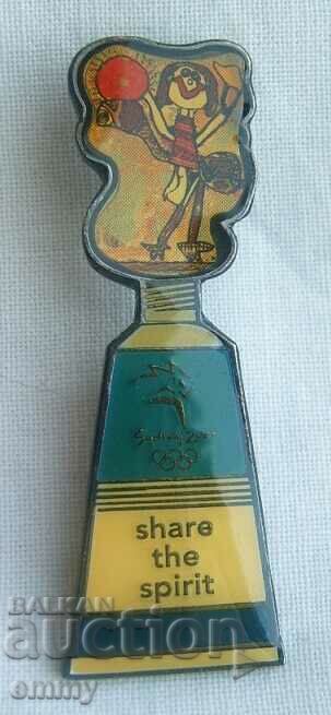 Sydney 2000 Olympic Games - "Share the Spirit" Badge with price 10.00 BGN | € 5.11 Sydney 2000 Olympic Games - "Share the Spirit" Badge with price 10.00 BGN | € 5.11