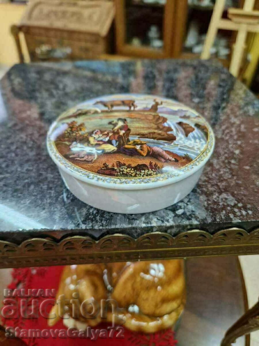 Auction Antique English COALPORT Porcelain Box Auction Antique English COALPORT Porcelain Box