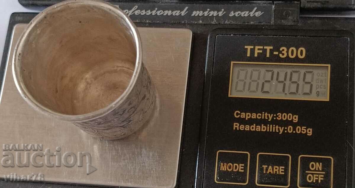 Old Silver vodka glass with stamp 84 - 5