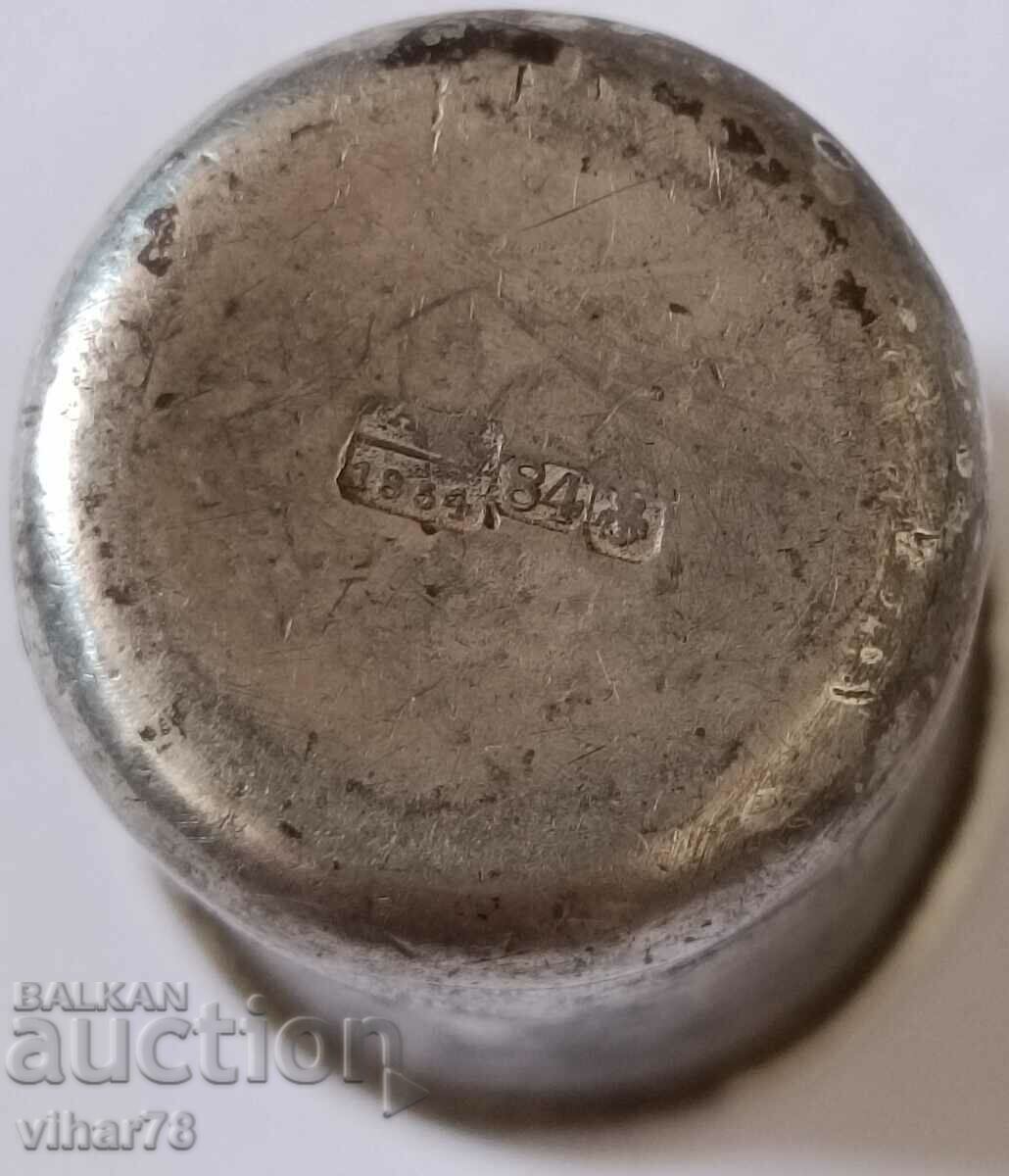 Old Silver vodka glass with stamp 84 - 6